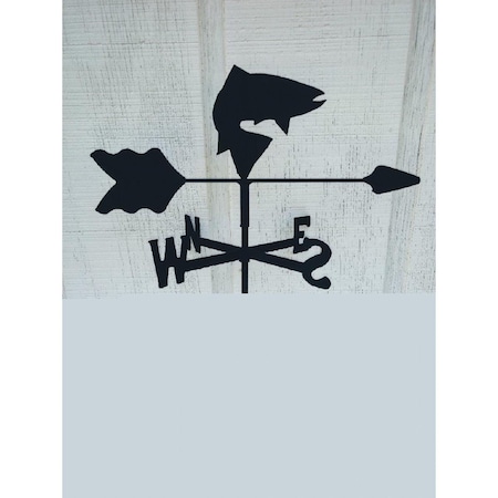 The Lazy Scroll Fish Bass Roof Mount Weathervane TH330972